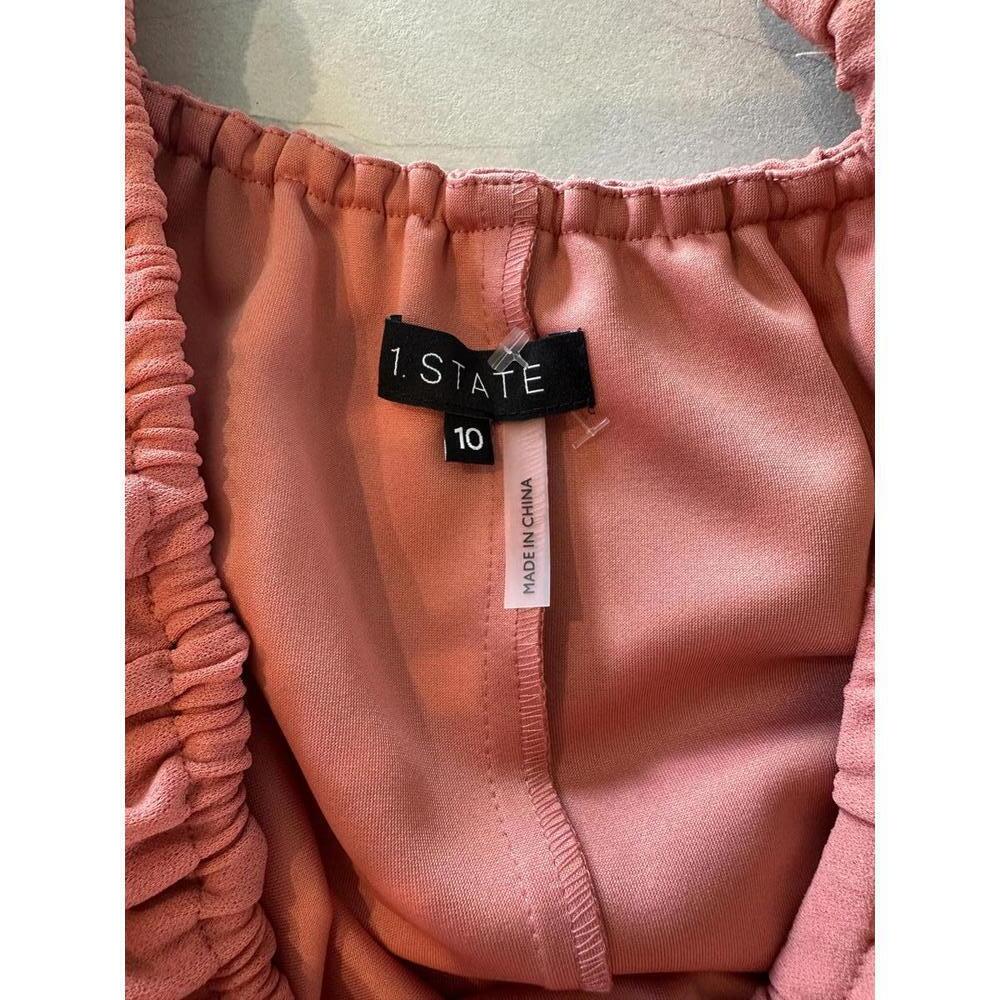 NWT 1.STATE Coral Ruffle Off the Shoulder Midi Dress Women’s size 10​ - Picture 7 of 12